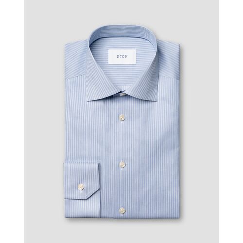 Eton Contemporary Fit - Dark blue Striped Signature Twill Shirt