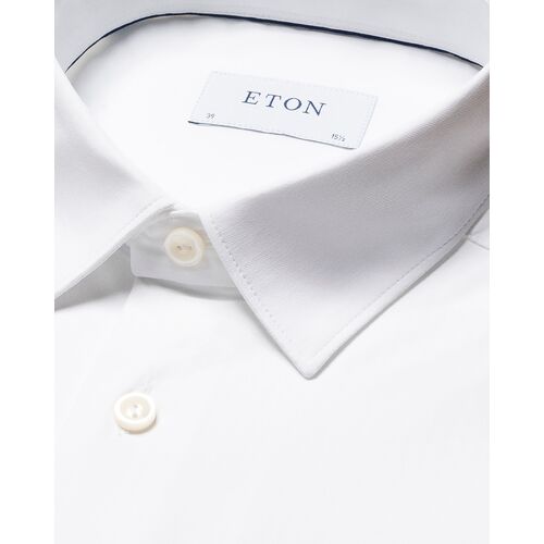 Eton Contemporary Fit - White Herringbone Four-Way Stretch Shirt