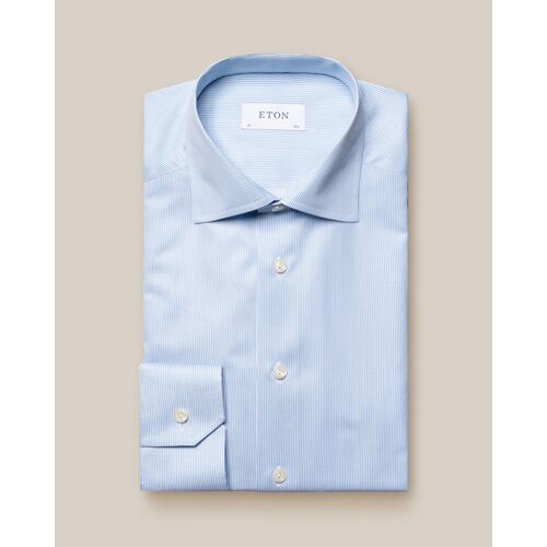 Eton Contemporary Fit - Light blue Bengal Striped Signature Oxford Shirt