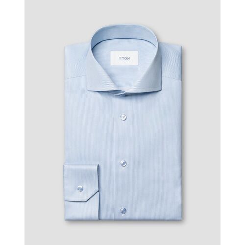Eton Slim Fit - Light blue Striped Twill Shirt